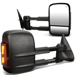 99-02 Chevy Silverado GMC Sierra Powered Towing Mirrors - w/Heated+LED Smoked Signal