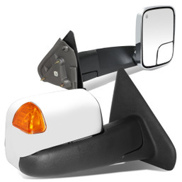 02-09 Dodge Ram 1500 2500 3500 Powered Towing Mirrors - w/Heated+LED Amber Signal - Chrome Cover