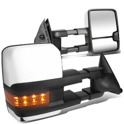 88-02 Chevy GMC C/K 1500 2500 3500 Powered Towing Mirrors - w/LED Amber Signal - Chrome Cover