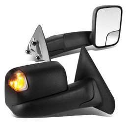 02-09 Dodge Ram 1500 2500 3500 Manual Adjustment Towing Mirrors - w/LED Smoked Signal