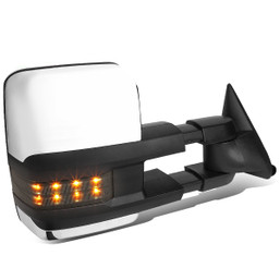 88-02 Chevy GMC C/K Pickup Powered Towing Mirror - w/LED Turn Signal - Chrome Cover - Passenger Side