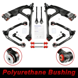 10Pcs Front Lower Upper Control Arm Kit Poly Bushing for Chevy Tahoe GMC Yukon