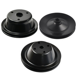 3X Pulleys 1Groove Power Steering Long Water Pump & Crank Pulley for SBC 350 LWP