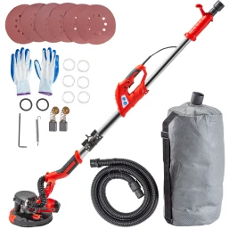 9" Drywall Sander 850W 6 Variable Speed Foldable Sander with Vacuum Bag