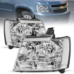 Front Chrome Headlight Assembly For 2007-2013 Chevy Avalanche Suburban 1500 2500