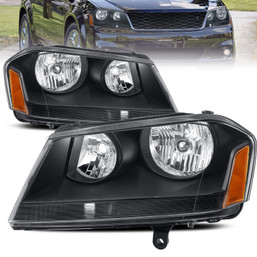 2X Front Black Housing Headlight Assembly For 2008-2014 Dodge Avenger Left+Right