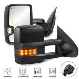 Power Heated Tow Mirror w/ Smoke Signal For 2014-2018 Chevy Silverado GMC Sierra