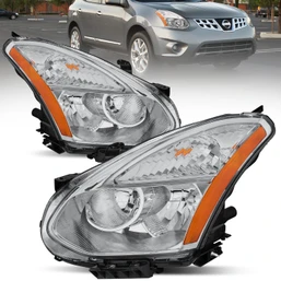 2X Chrome Headlights Assembly For 2008-2013 Nissan Rogue 2014-2015 Rogue Select