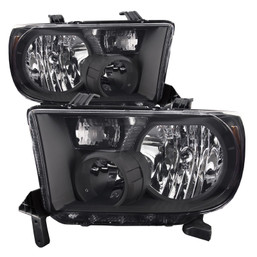 Headlights For 07-17 Toyota Tundra Sequoia Black Halogen Left Right Assembly