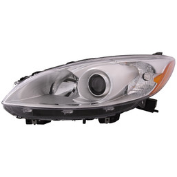 Headlight Fits Mazda 5 12-17 CAPA Certified Halogen Headlamp Left Side Chrome