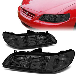 98-02 Honda Accord Headlights - Smoked Housing Clear Corner