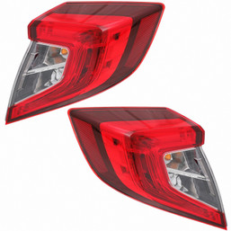 Driver and Passenger Side Outer Tail Light Set Fits 16-21 Honda Civic