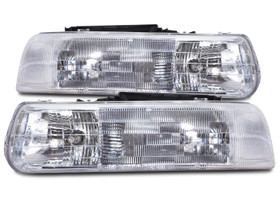 Fits 99-02 Chevy Silverado 1500 2500 3500/ 00-06 Suburban Headlights Pair Tahoe