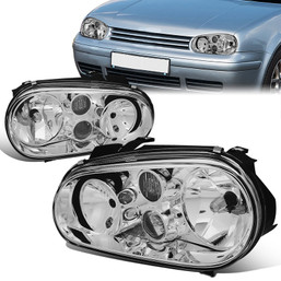 99-06 Volkswagen Golf Cabrio Projector Headlights - Chrome Housing