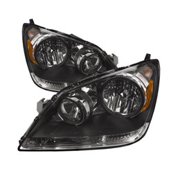 Left and Right Headlights Pair Fits Tiffin Phaeton 2011-2014 Motorhome RV Black