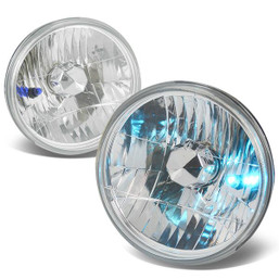 H6024 7x7 Round Chrome Housing Headlights - with H4 Bulbs