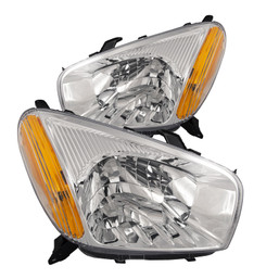 Headlights Set Fits 2001-2003 Toyota Rav4 Rav 4 01-03 TO2502143 TO2503143 Chrome