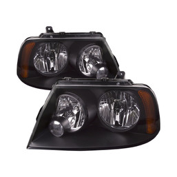 Headlights For 2003-2006 Lincoln Navigator Halogen Pair Black Housing Headlamp