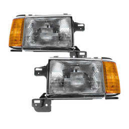 Headlight Set Fits Ford Bronco F150 87-91 Halogen Left Driver Right Passenger