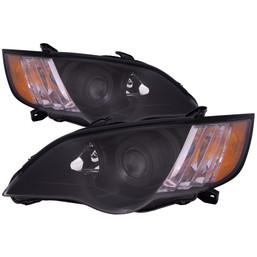 Headlight Halogen Set Black Housing With Clear Lens For 2008-2009 Subaru Legacy