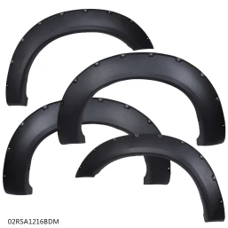 Pocket Rivet Fender Flares Fit For 2011-2016 Ford F250 Super Duty Textured 4Pcs