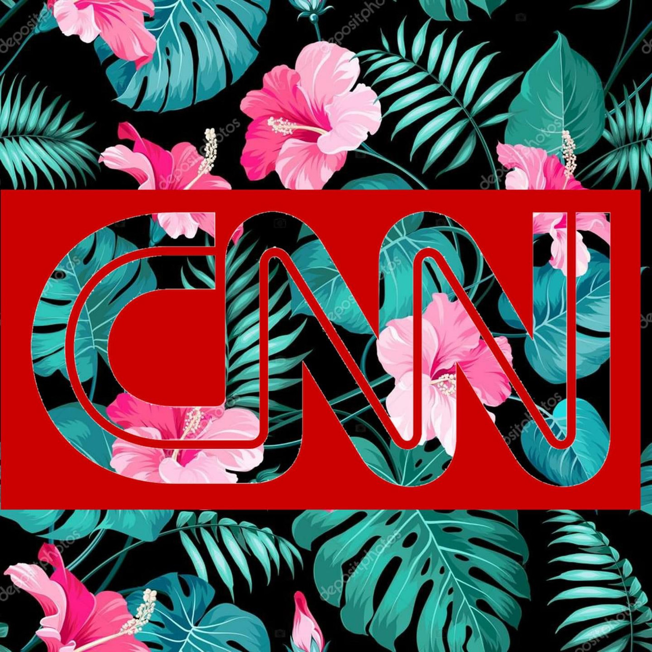 CNN Floral Logo Stickers - Meme Mayhem Sticker Store