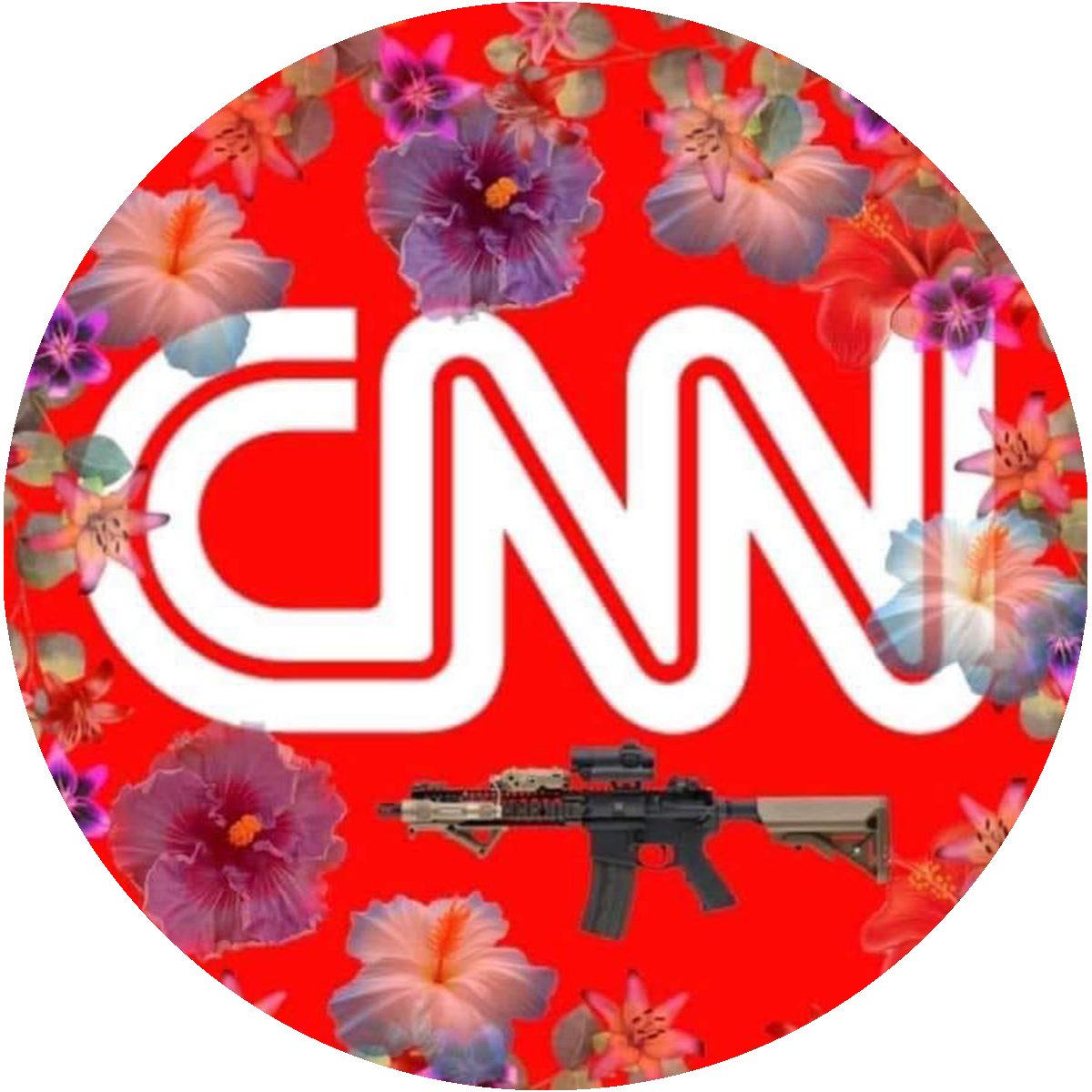 Cnn Sticker CNN Floral Logo Stickers - Meme Mayhem Sticker Store