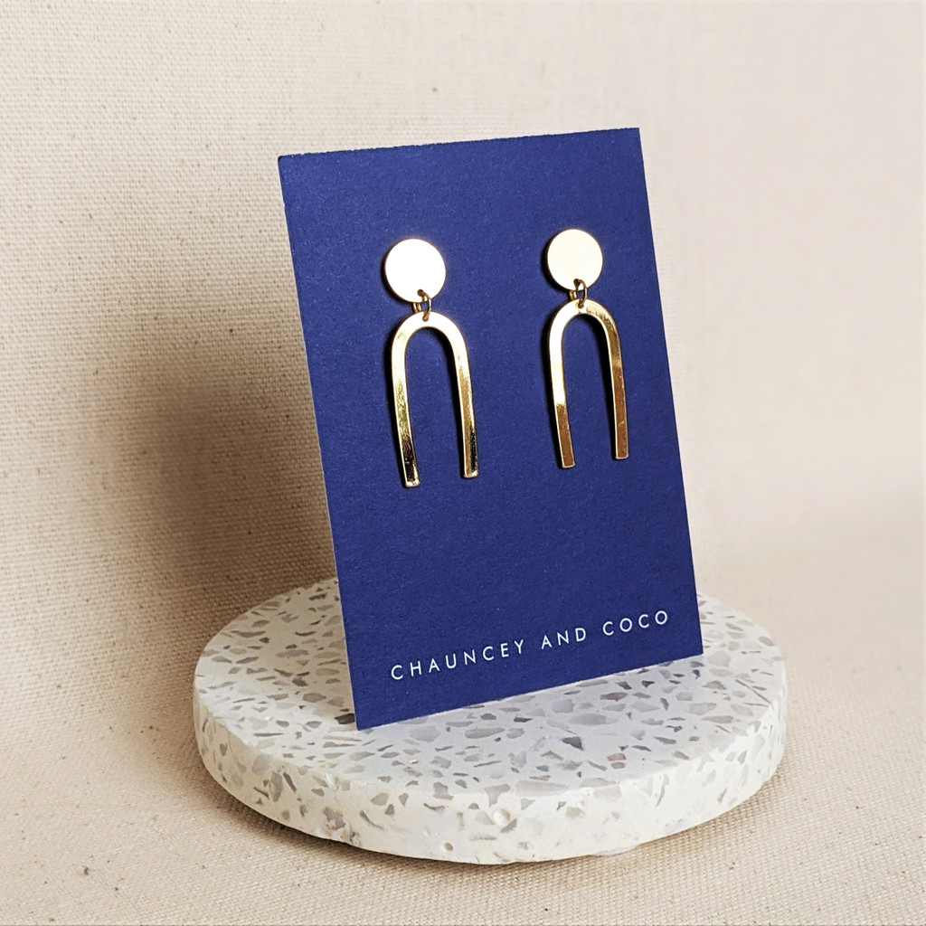 The Muse - Modern Gold Arch Earrings