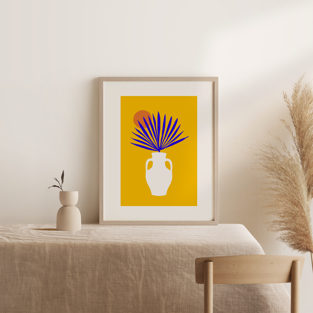 Yellow kinda Mood vase print