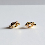 Tie the Knot gold studs 