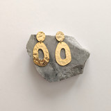 Juno - Hammered Gold Oval Earrings 