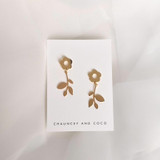 Gold Flower drop earrings
