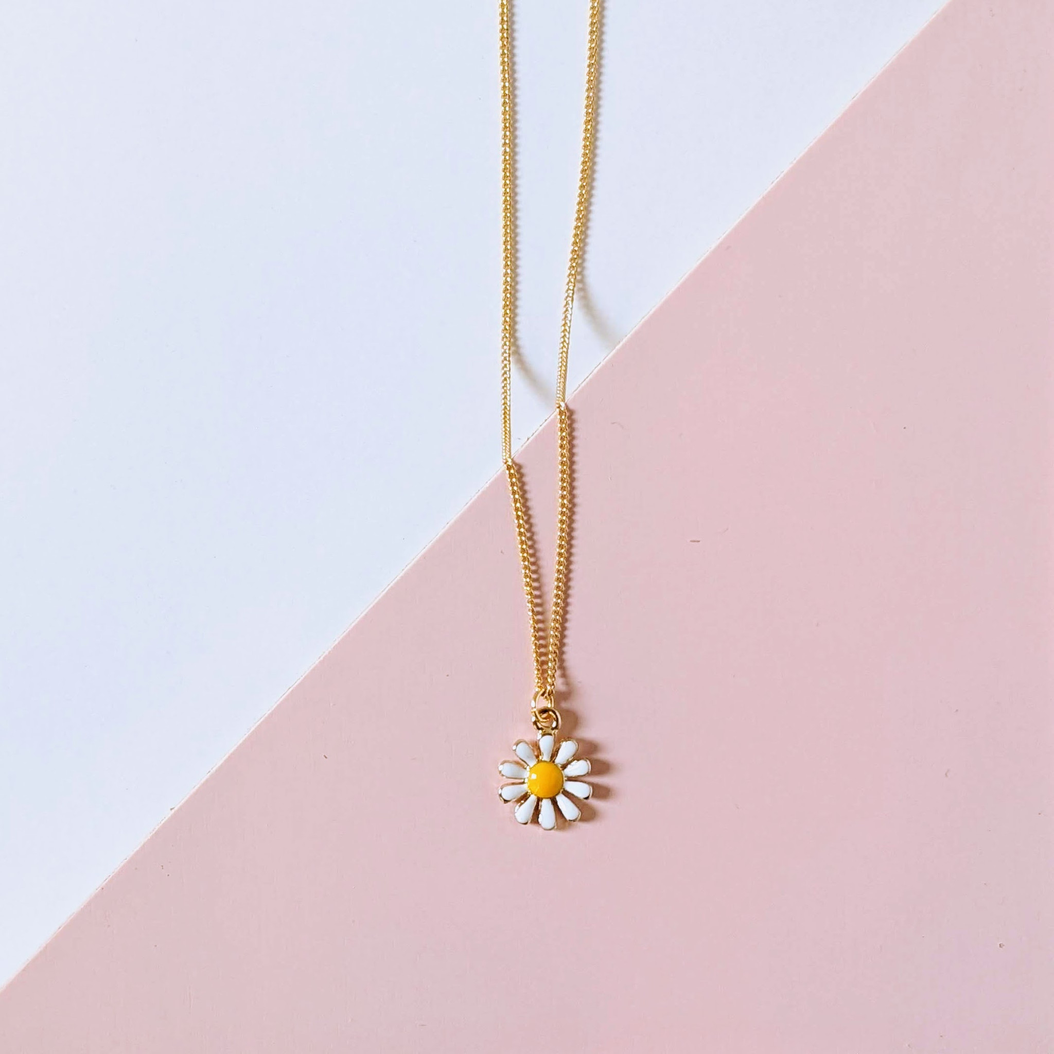 14K Solid Yellow Gold Daisy Flower Necklace Dainty Gold Spring Necklace  Jewelry. | eBay