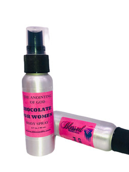 Chocolate Body Spray

Delight in rich and creamy milk chocolate with a light coating of cocoa powder. An indulgent scent that is simply irresistible. Smell like your favorite dessert.

1 - 2.7 oz. Body Spray

All Body Sprays are made with the Highest Quality Premium Grade Fragrance Oils, Dry Oil Base and contain NO Alcohol.

 These are Designer Scented Anointing Oils and all orders come with Prayers.

Please be sure to request your 2 Free Samples. Tell me which 2 you would like in the Message Box at checkout.

Buy 2 Get 1 Free