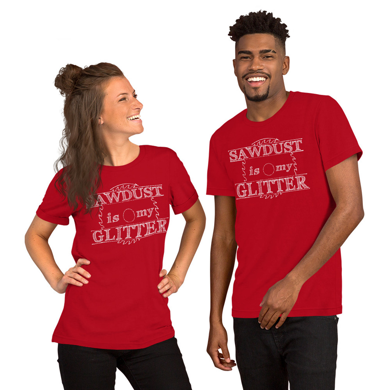 Sawdust is my Glitter Premium Unisex T-Shirt (White on Dark Fabric) - Hobo  Fiddle