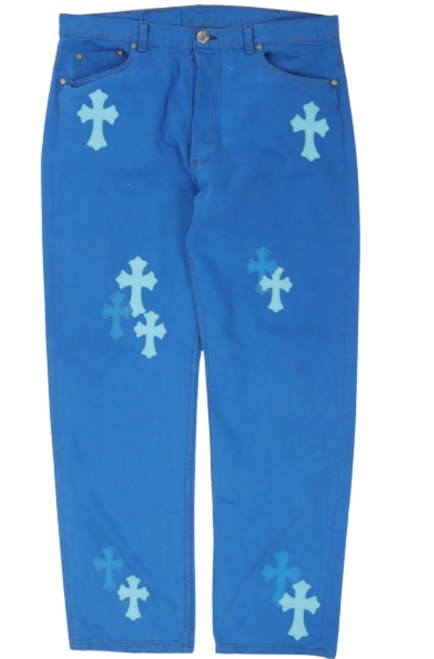 Chrome Hearts Blue Levi's Cross Patch Jeans