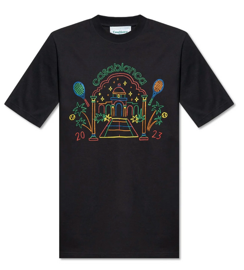 Casablanca Rainbow Crayon Temple T-Shirt Black