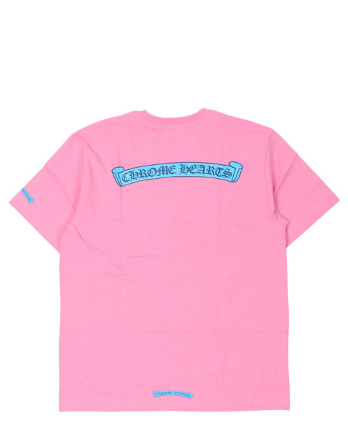 Chrome Hearts Scroll Logo T-Shirt Pink/Blue