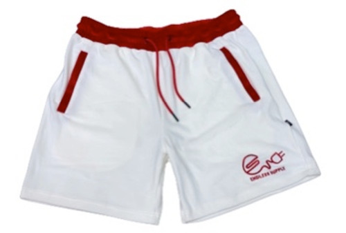 Endless Supply Velour Shorts White/Red
