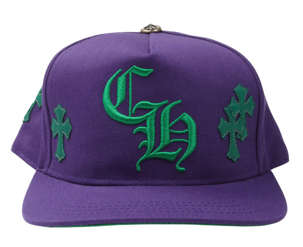 Chrome Hearts CH Cross Patch Baseball Hat Purple/Green