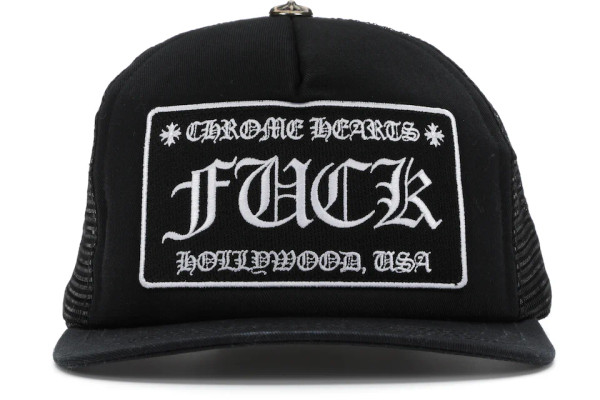 Chrome Hearts F**K Hollywood Trucker Hat Black