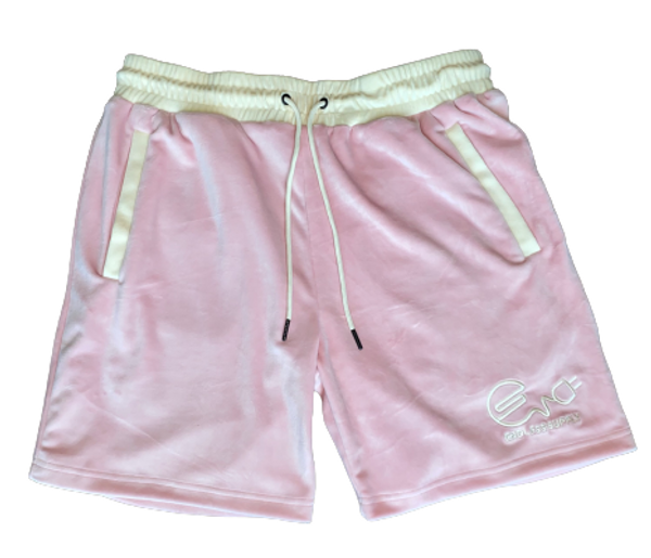 Endless Supply Velour Shorts Pink/Cream