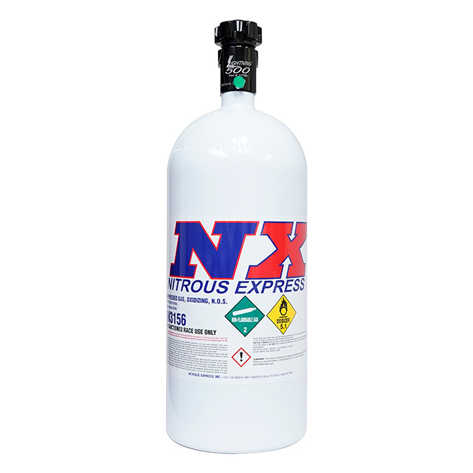 10Lb Bottle, Lightning 500 Valve, 4AN Nipple (6.89 Dia. X 20.19
