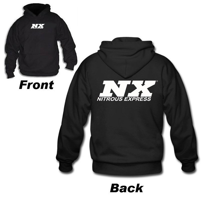NX Black Hoodie w/ White Logo - Nitrous Express and Snow Performance