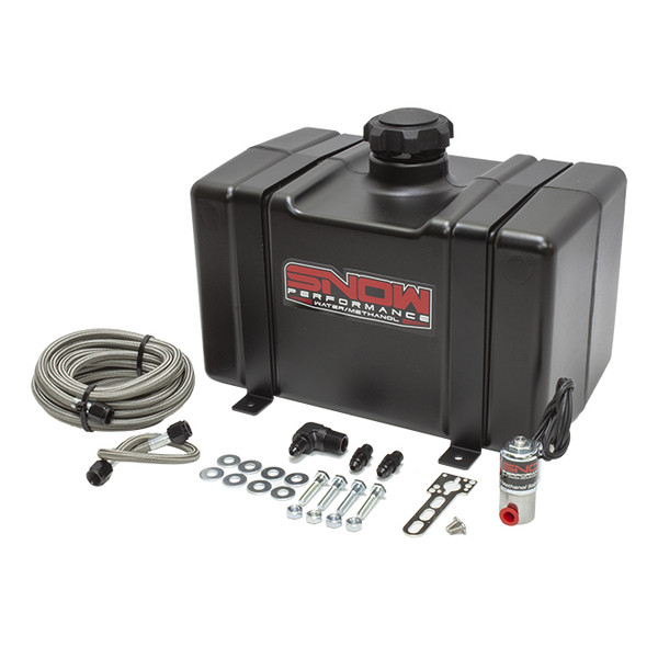 2.5 Gal. Water-Methanol Tank  Upgrade Braided Stainless Line  (W/Brackets, Solenoid, Hose & All Necessary Fittings) (13Lx9.5Hx7.5W)