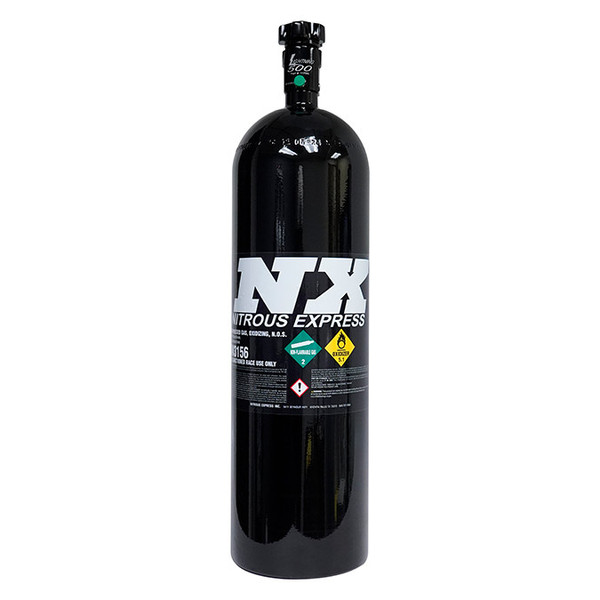 15Lb Bottle, Lightning 500 Valve, 4AN Nipple (6.89 Dia. X 26.69 Tall), Black