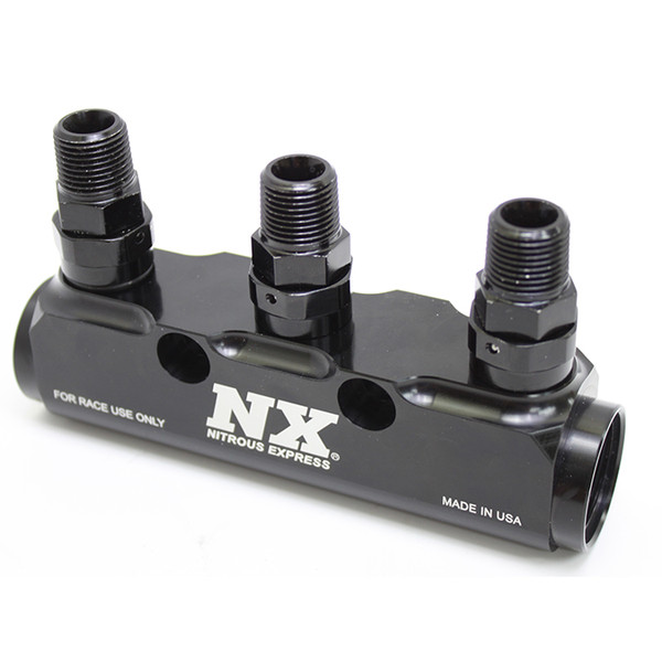 3 Port Fuel Log W/ Swivel 3/8NPT X -8 O-ring Outlet Fittings. -12 O-Ring Inlets And -8 O-Ring Outlets