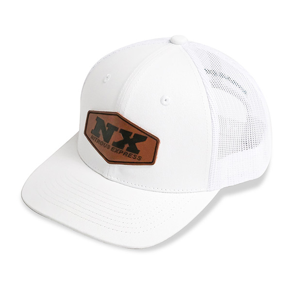 NX White Mesh Flat Bill Cap (Snapback - Leather Patch)