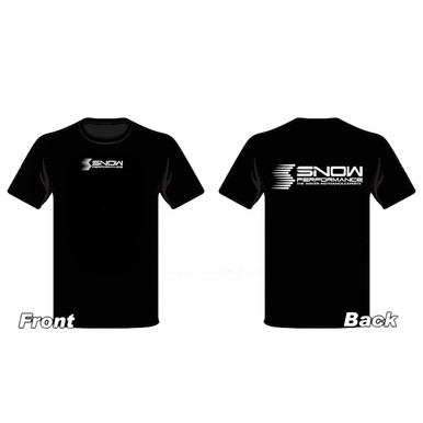 Snow T-shirt Black w/White Logo - Nitrous Express and Snow Performance
