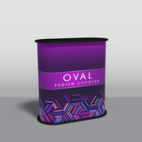 Oval trade show podium counter